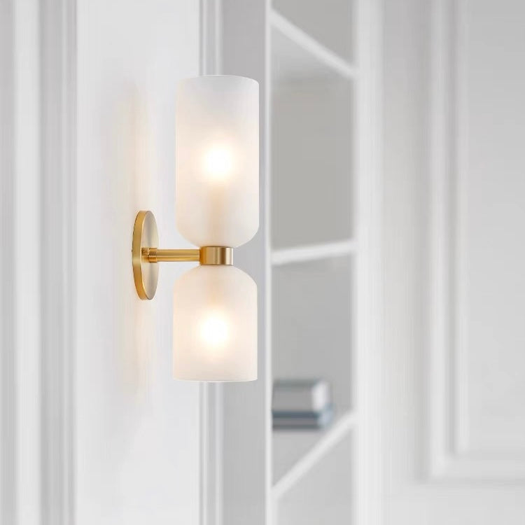 Glass Wall Light With Double Lamp Design