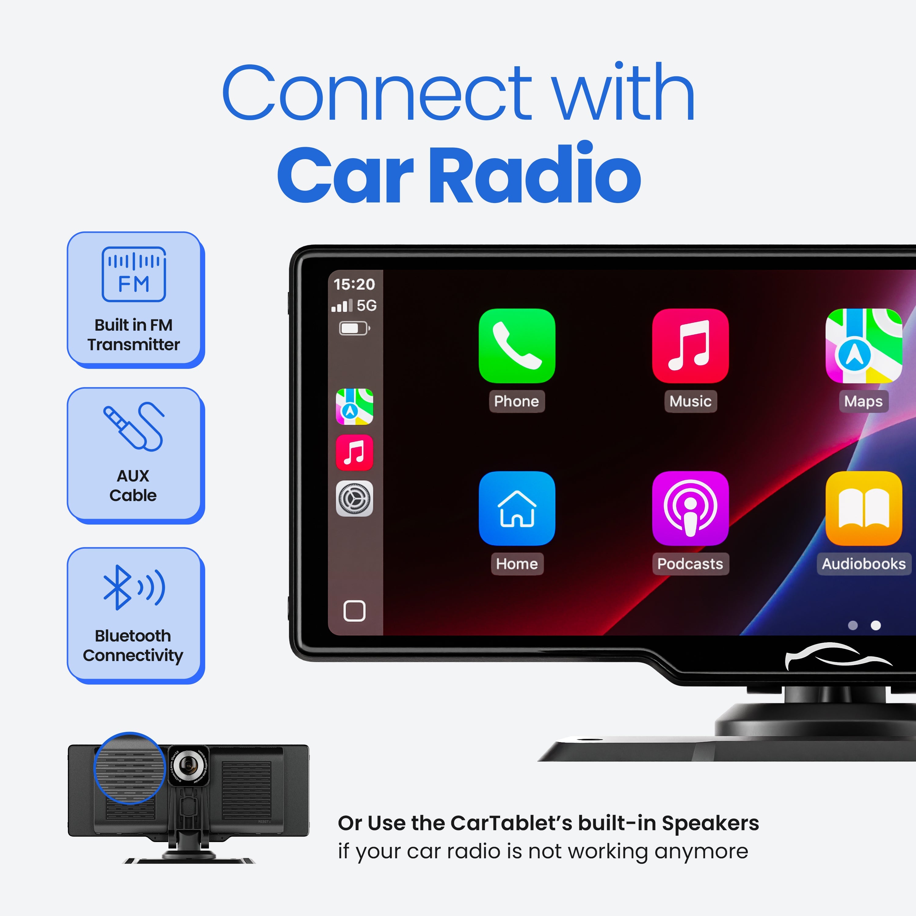 CarTablet Pro Max – Smart Car Display with Wireless Apple CarPlay & Android Auto