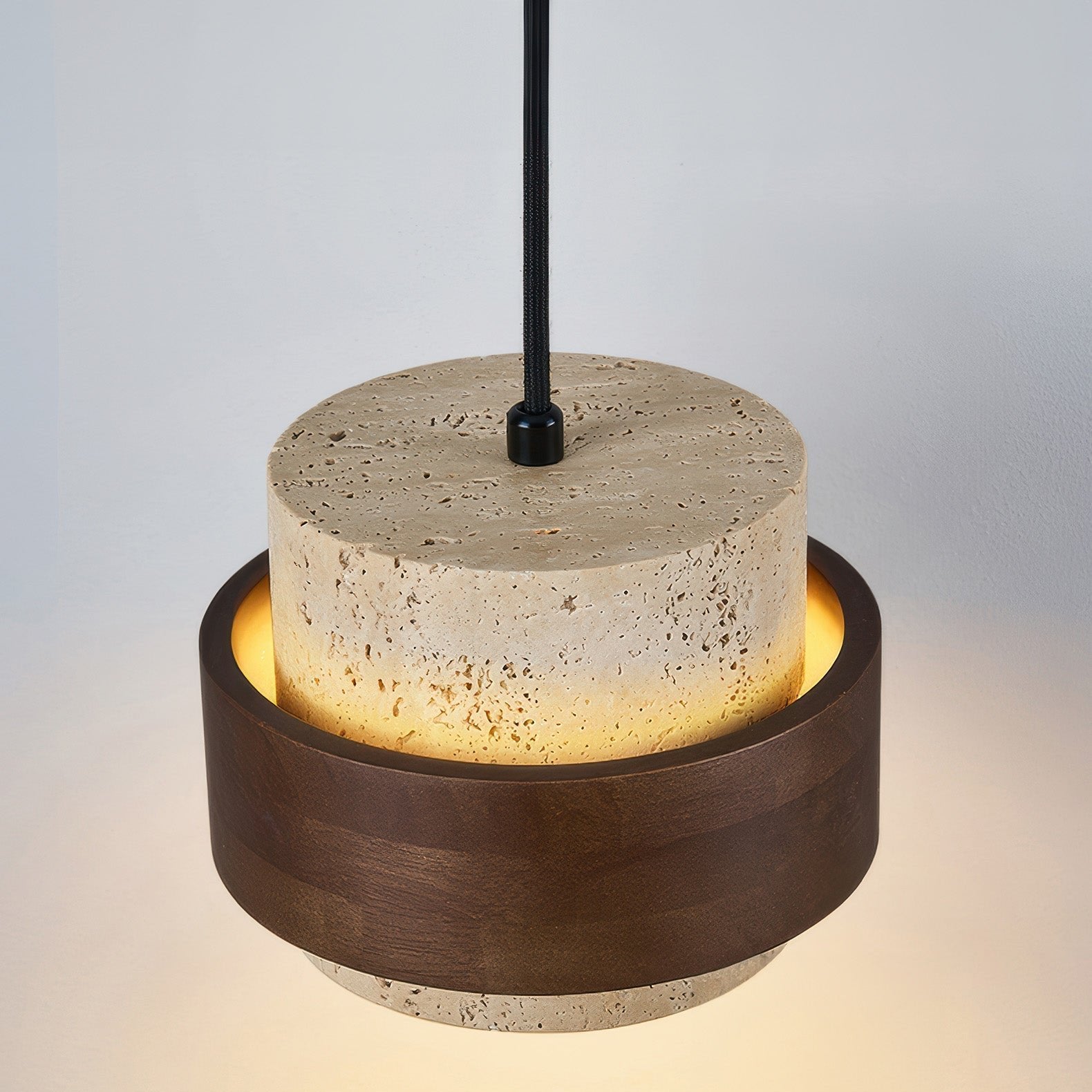 StoneGlow – Pendant Light Made of Natural Stone and Wood