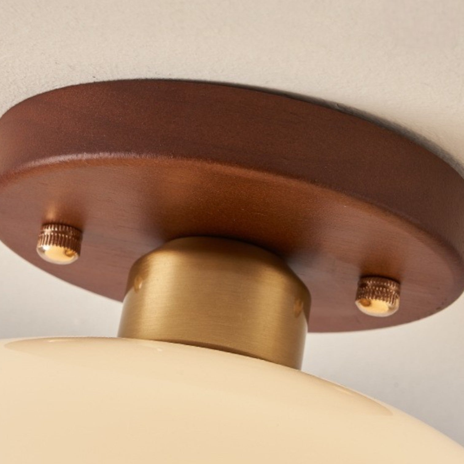 French Bauhaus Cream Ceiling Light – Modern Flush Mount Glass Light for Living Room & Bedroom