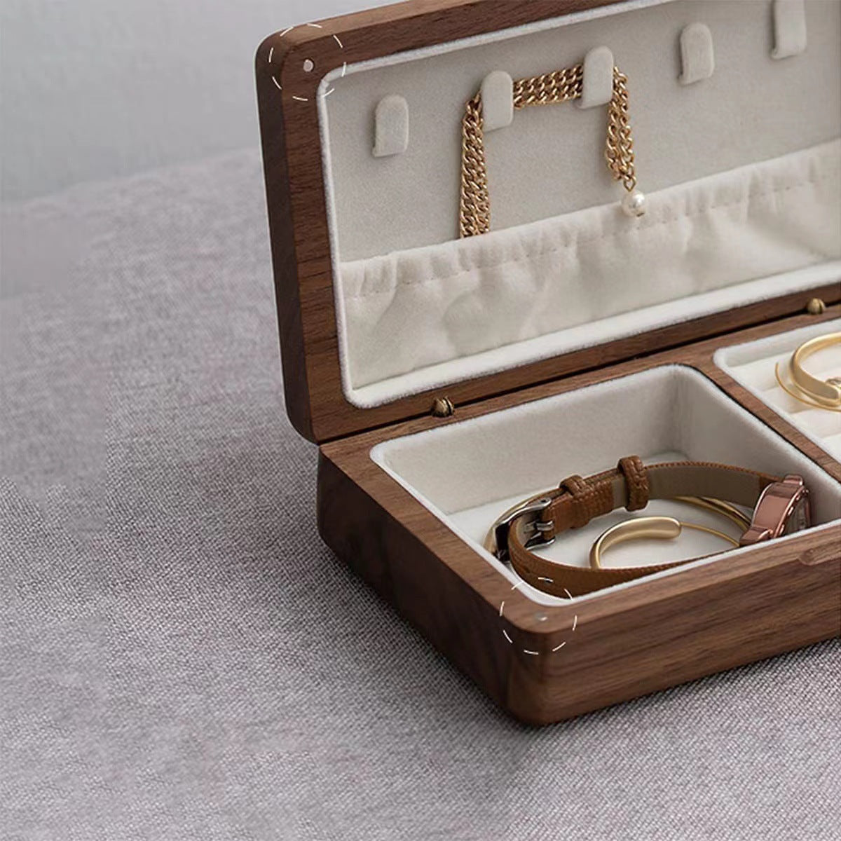 Handcrafted Wooden Jewellery Box - Elegant Jewelry Organizer with Velvet Lining