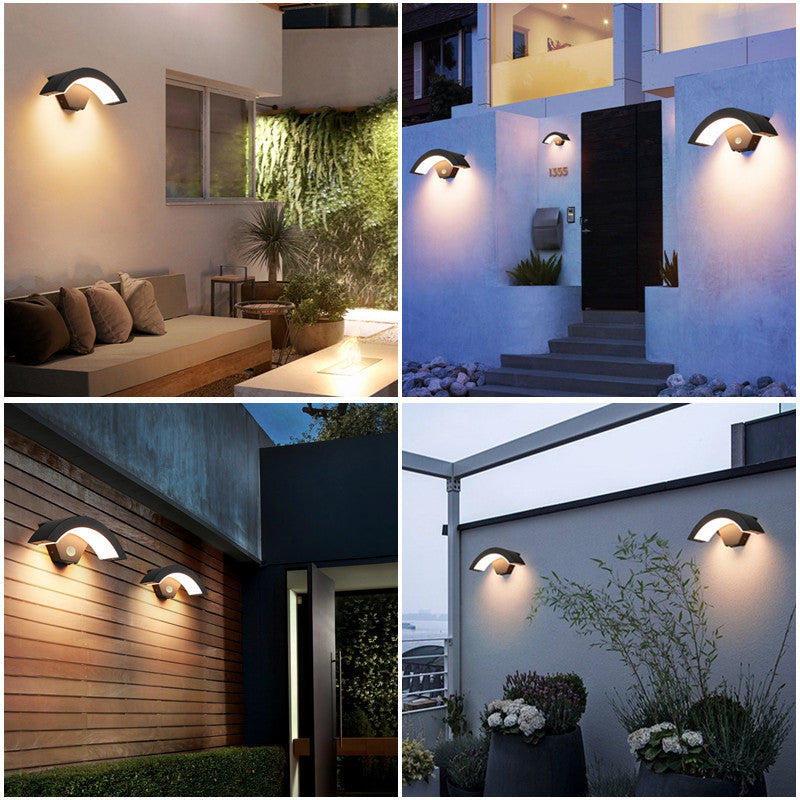 GuardaLux - Black Outdoor Motion Sensor Outdoor Wall Light IP65
