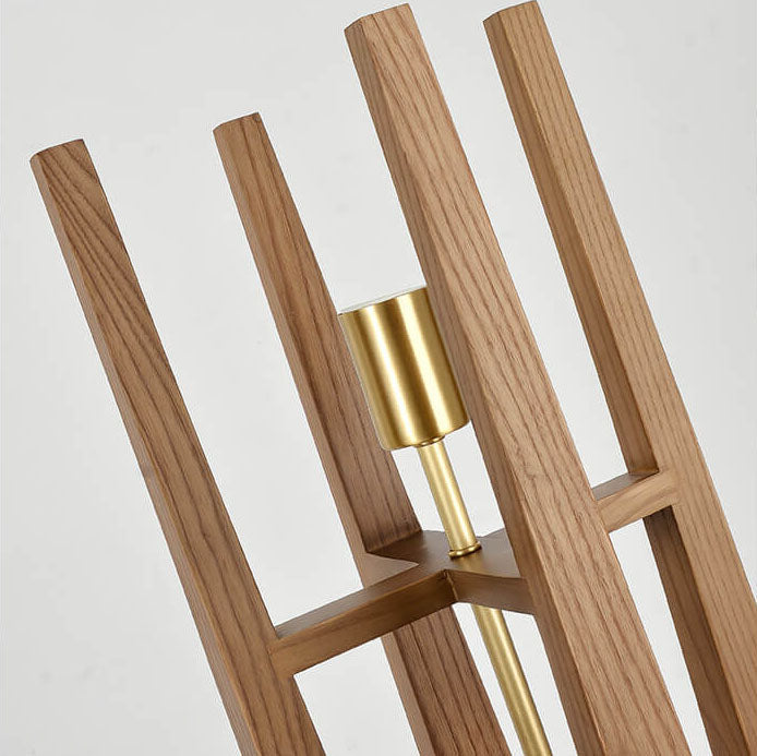 Modern Fabric Wood Standing Floor Lamp