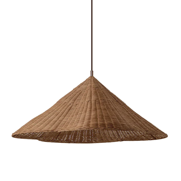 Rattan Woven Pendant Light Rustic Bohemian Farmhouse
