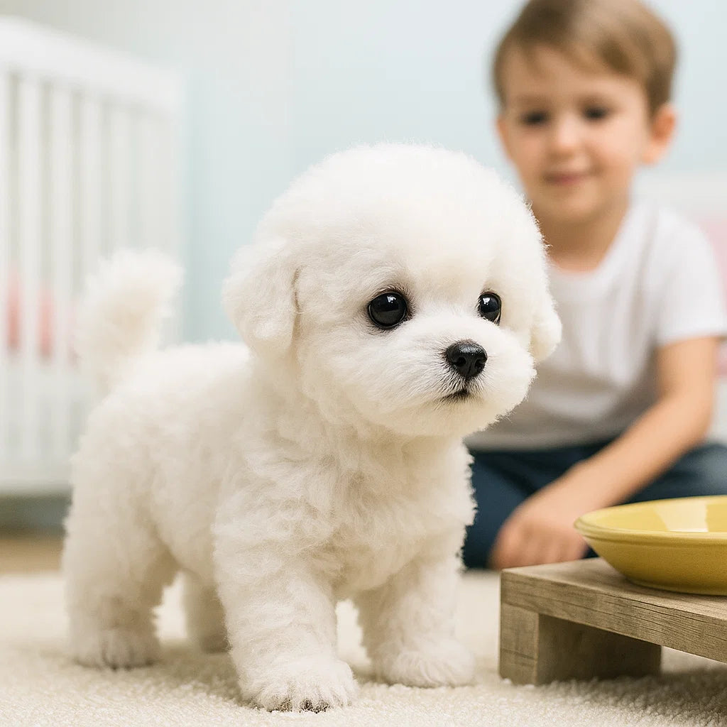 Realistic Interactive Plush Puppy Toy - Eco-Friendly, Soft Synthetic Leather, Engaging Companion for All Ages