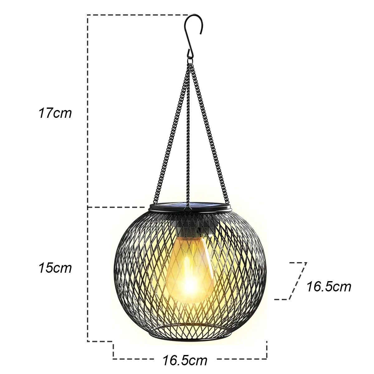 Durable Waterproof LED Solar Lantern – Outdoor Hanging Garden Light for All-Night Lighting