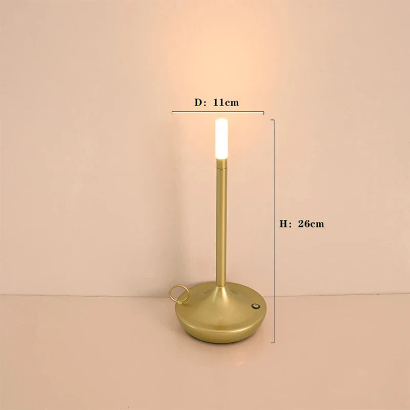 Rechargeable Candle Shaped Touch Table Lamp - Ideal for Camping, Desk, Coffee Restaurant & More - Long Battery LED Light with 3 Stages of Lighting