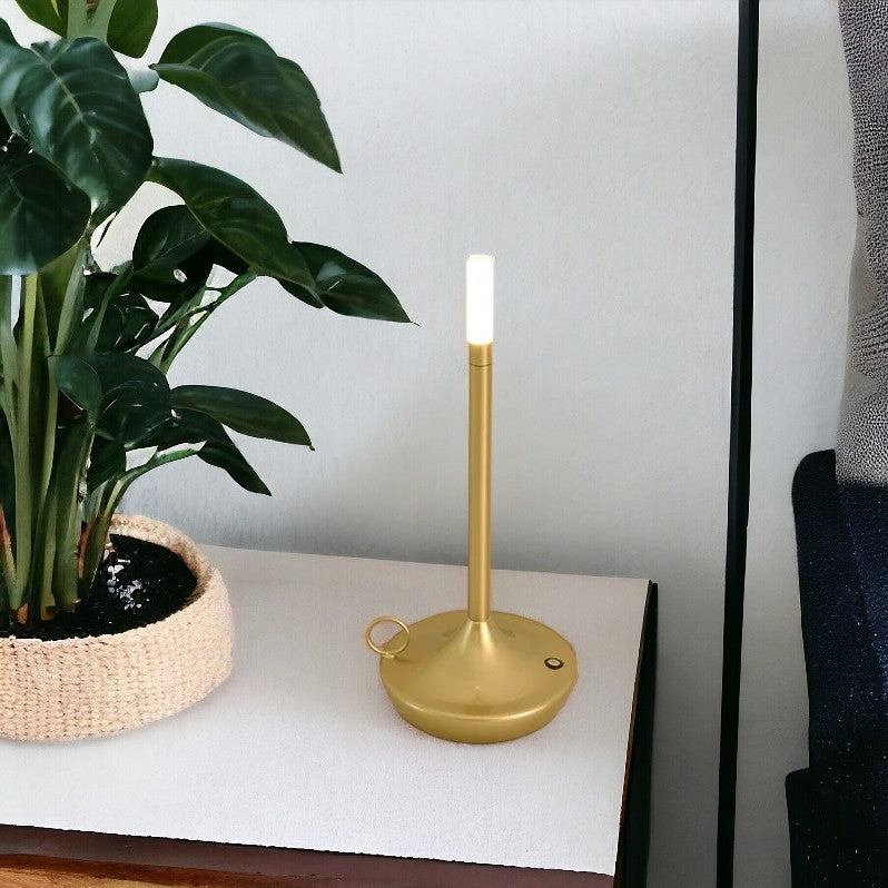 Rechargeable Candle Shaped Touch Table Lamp - Ideal for Camping, Desk, Coffee Restaurant & More - Long Battery LED Light with 3 Stages of Lighting