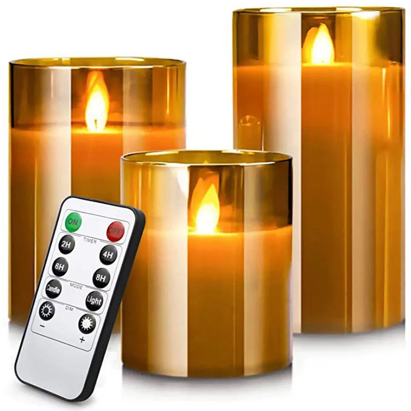 Flameless Candle Set of 3 | Realistic LED Flickering Candles