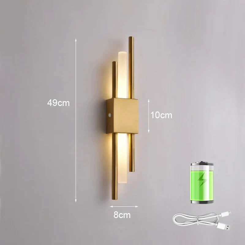 Celestial Modern LED Wall Light | Gold Up-Down Sconce | Designer Hallway Lamp
