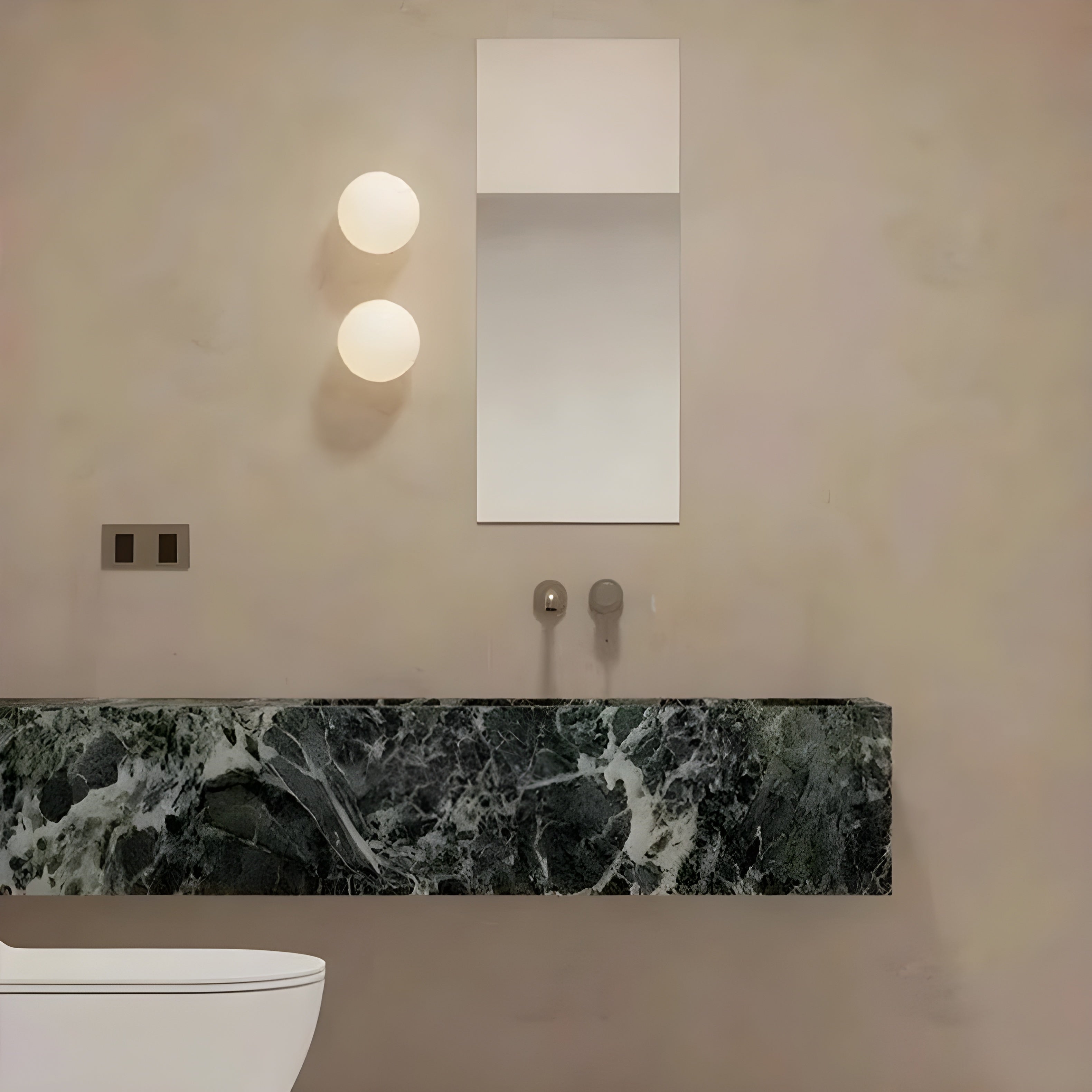 Modern Wall Lamp with Round Frosted Glass Shade and Elegant Base