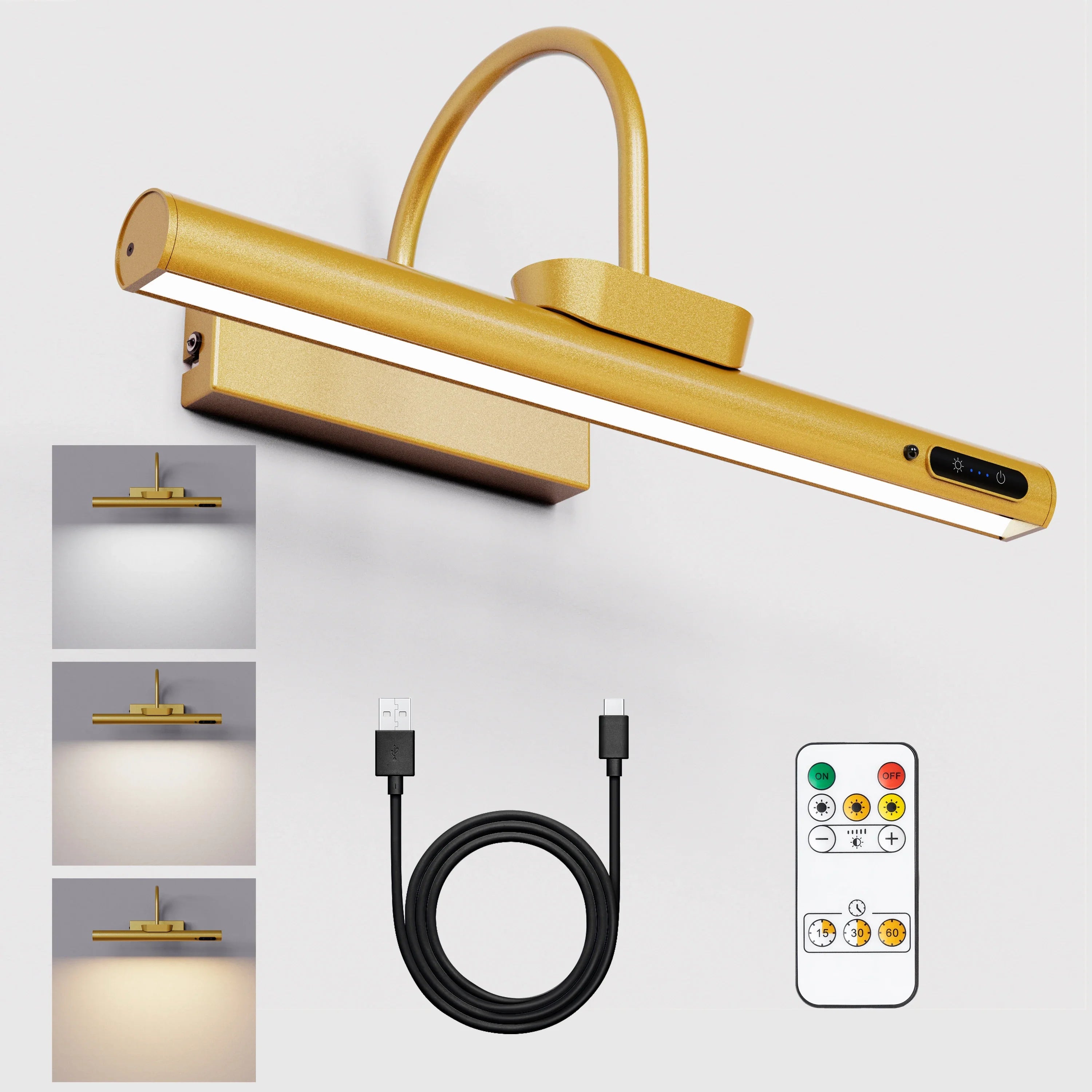 Monte Wireless LED Picture Light - Rechargeable Wall Sconce with Remote Control