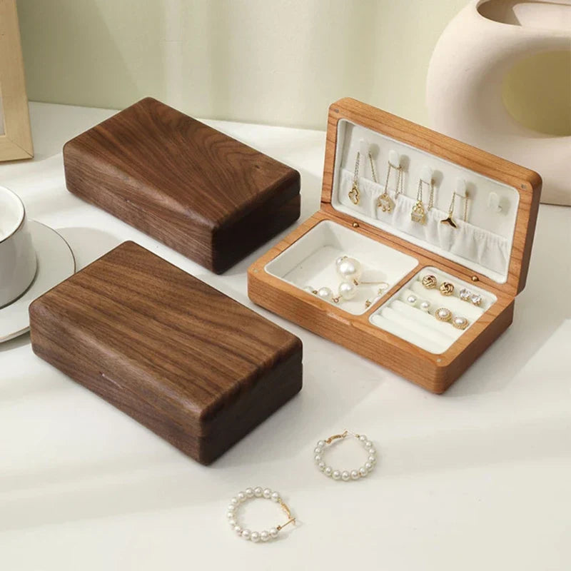 Handcrafted Wooden Jewellery Box - Elegant Jewelry Organizer with Velvet Lining