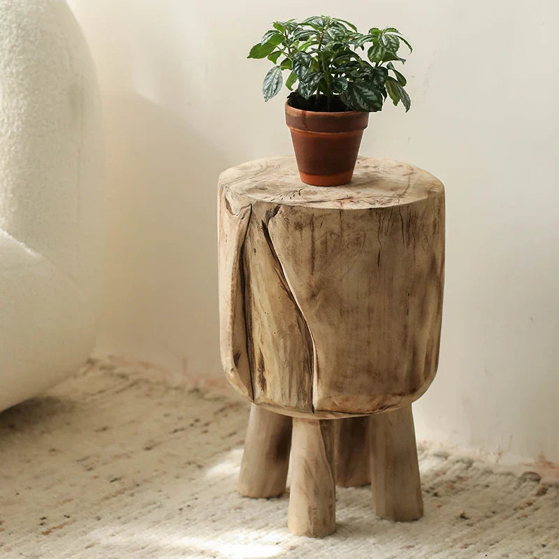 Vintage Wooden Display Stand | Rustic Wood Pedestal