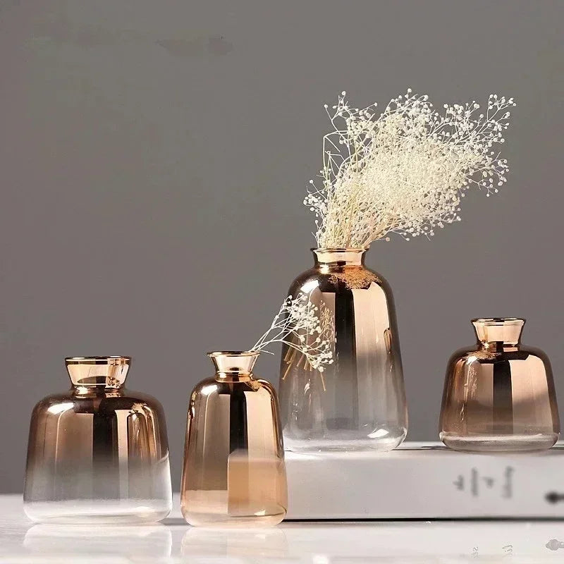 Glass Floor Vase - Modern Gradient Decorative Accent for Living Room & Entryway