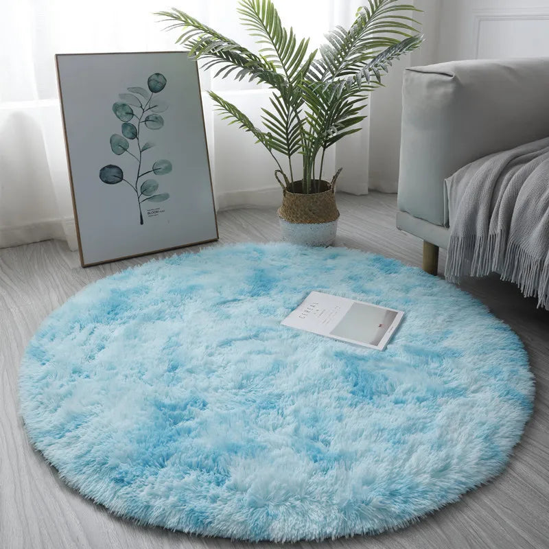 Super Soft Round Statement Rug - Cozy Modern Accent Carpet