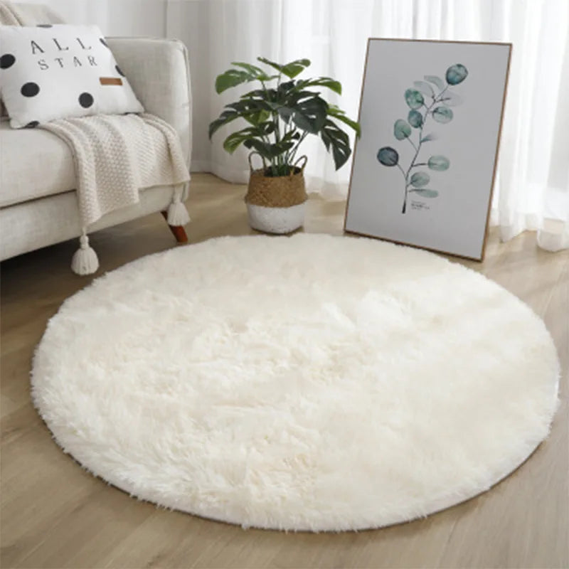 Super Soft Round Statement Rug - Cozy Modern Accent Carpet