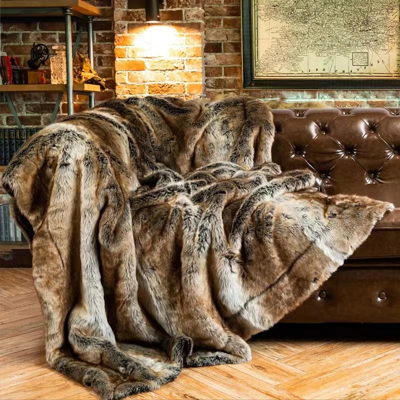 Luxury Mink Faux Fur Throw Blanket | Soft Plush Sofa & Bed Blanket