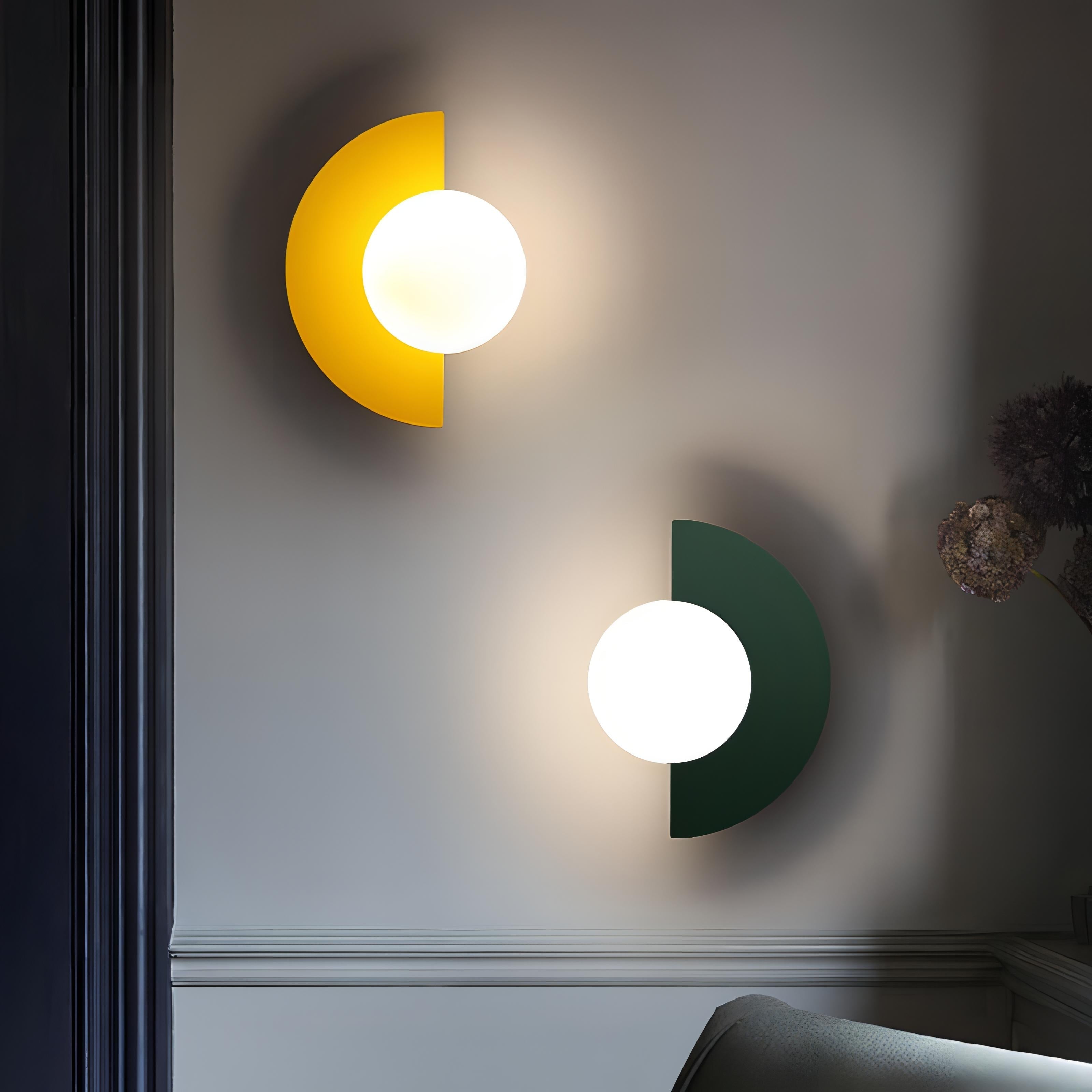 Everest Nordic Minimalist Half-Round Wall Sconce - Geometric LED Accent Light