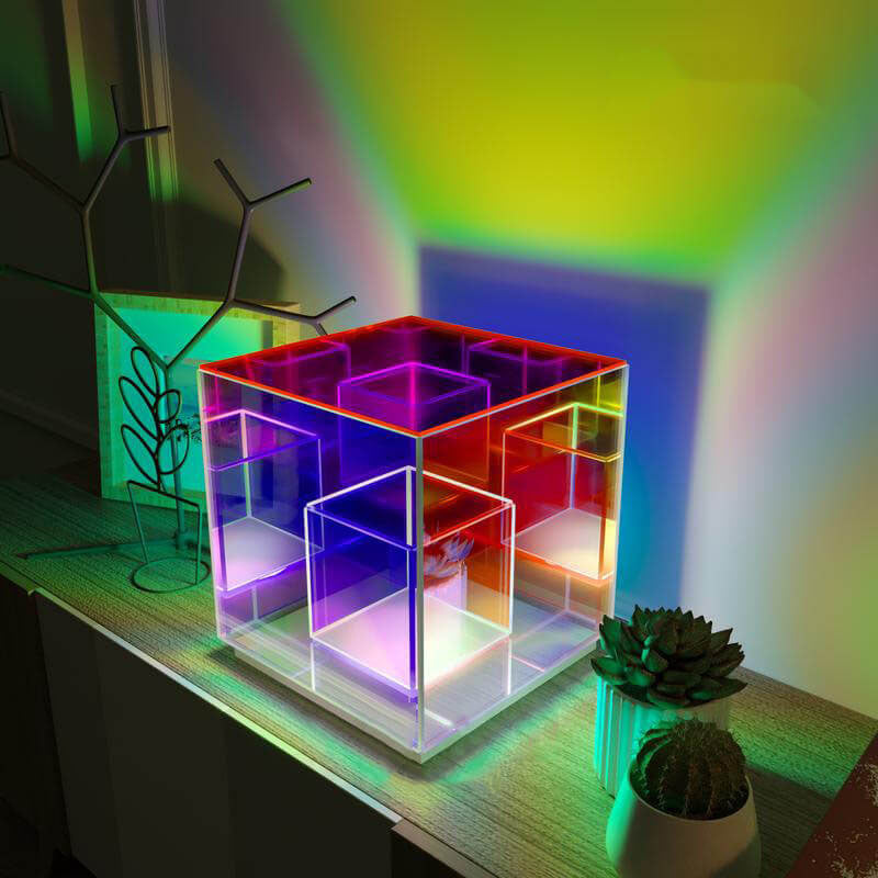RGB Acrylic Rubik’s Cube Table Lamp