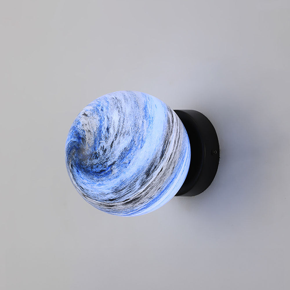 Modern Glass Globe Ceiling Light Flush Mount White