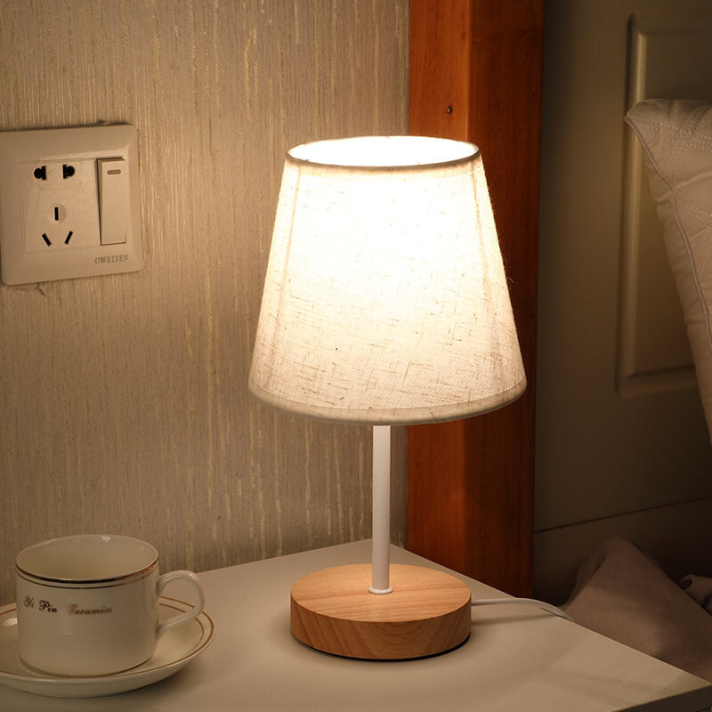 Nordic Vintage Wood LED Table Lamp
