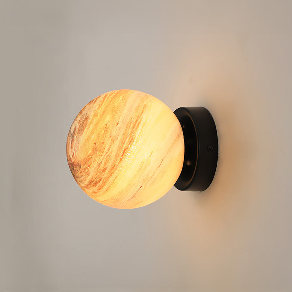 Modern Glass Globe Ceiling Light Flush Mount White