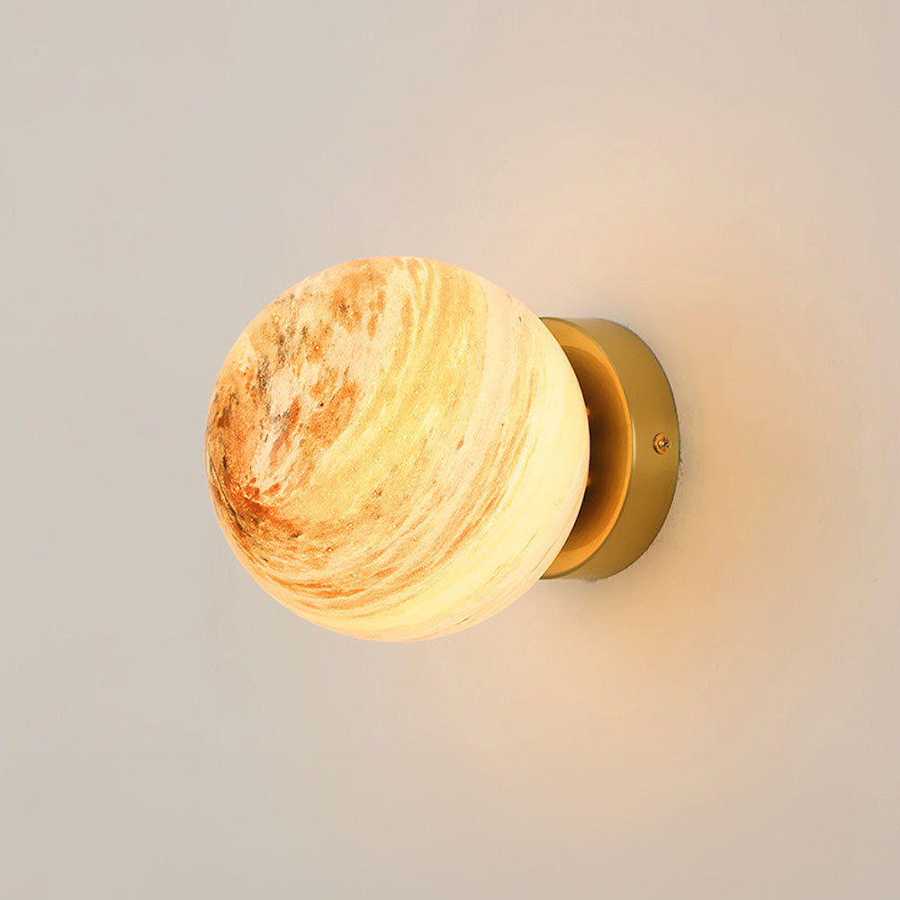 Modern Glass Globe Ceiling Light Flush Mount White