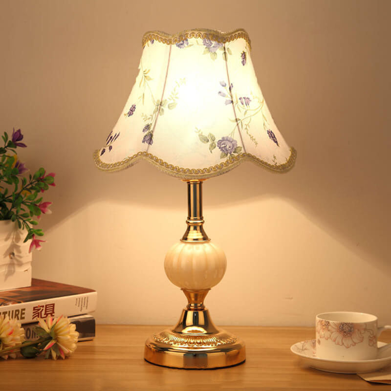 Nordic Vintage Table Lamp | Elegant Fabric Shade Bedside Lamp