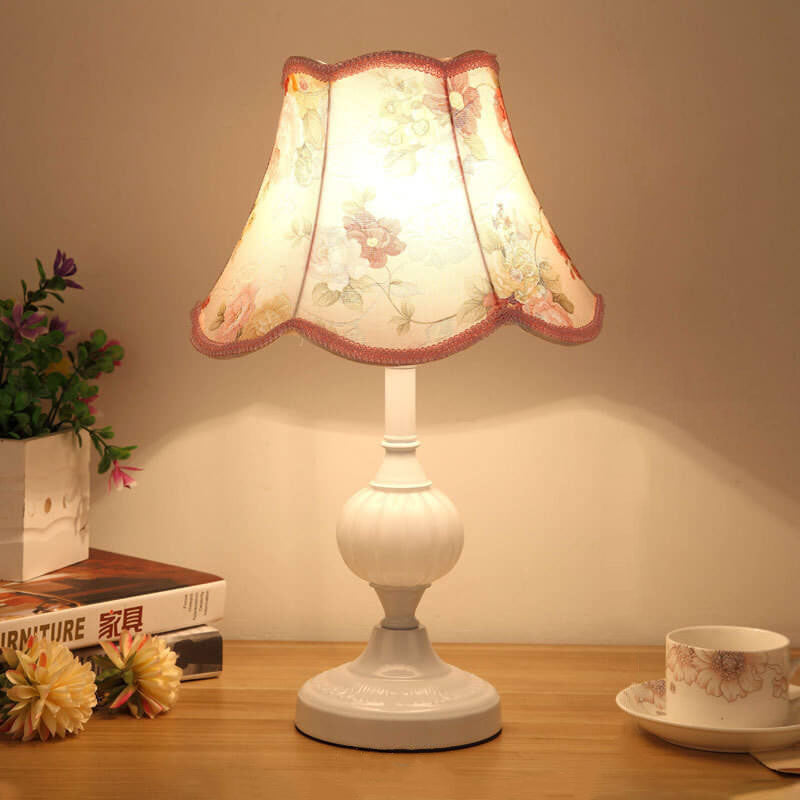 Nordic Vintage Table Lamp | Elegant Fabric Shade Bedside Lamp