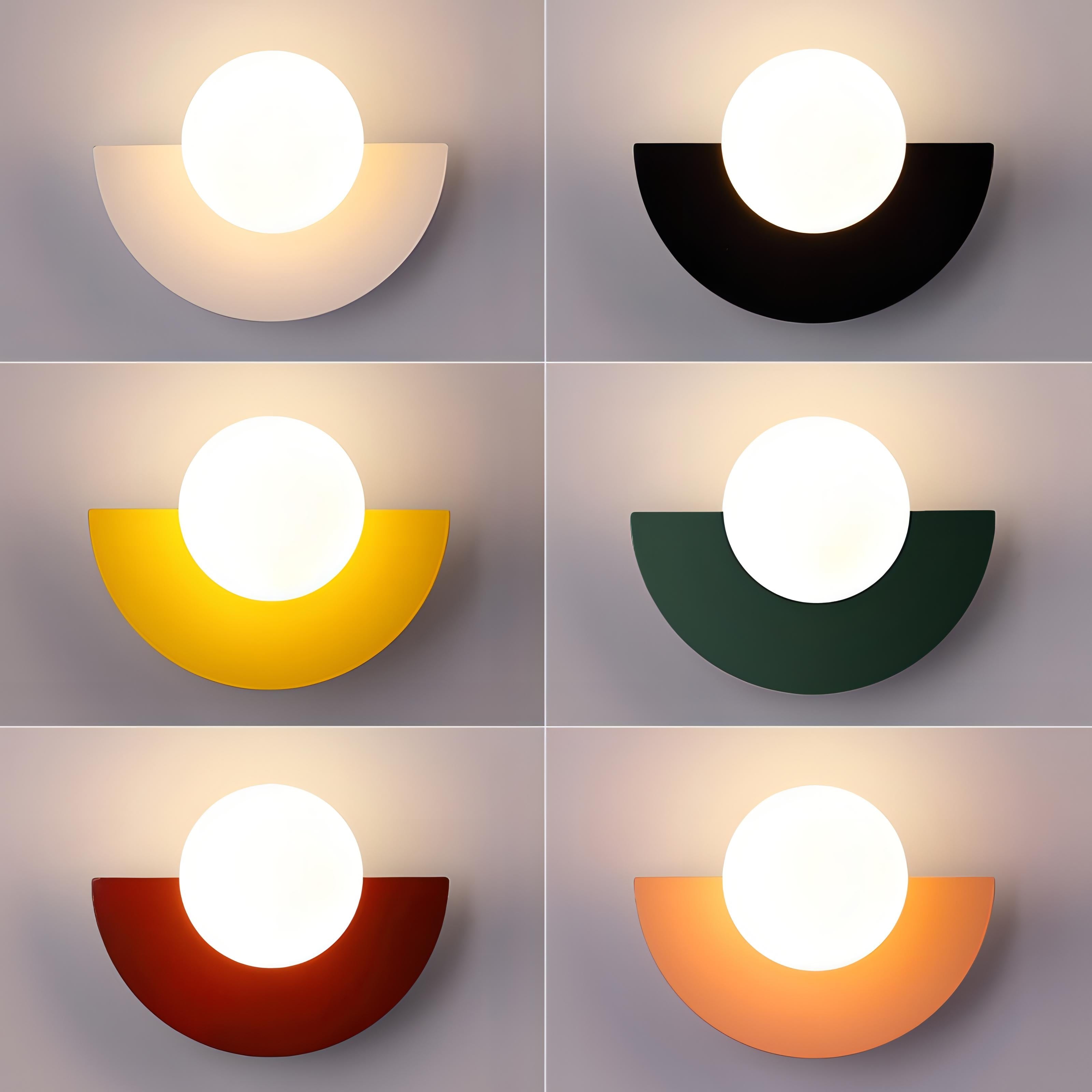 Everest Nordic Minimalist Half-Round Wall Sconce - Geometric LED Accent Light