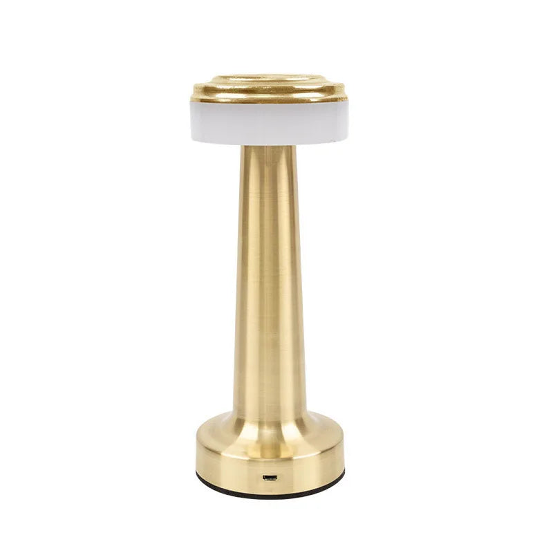Retro LED Table Lamp - Rechargeable, Touch Sensor, Wireless Night Light for Bar & Coffee Table - Ideal for Restaurant and Living Room Decor Lighting