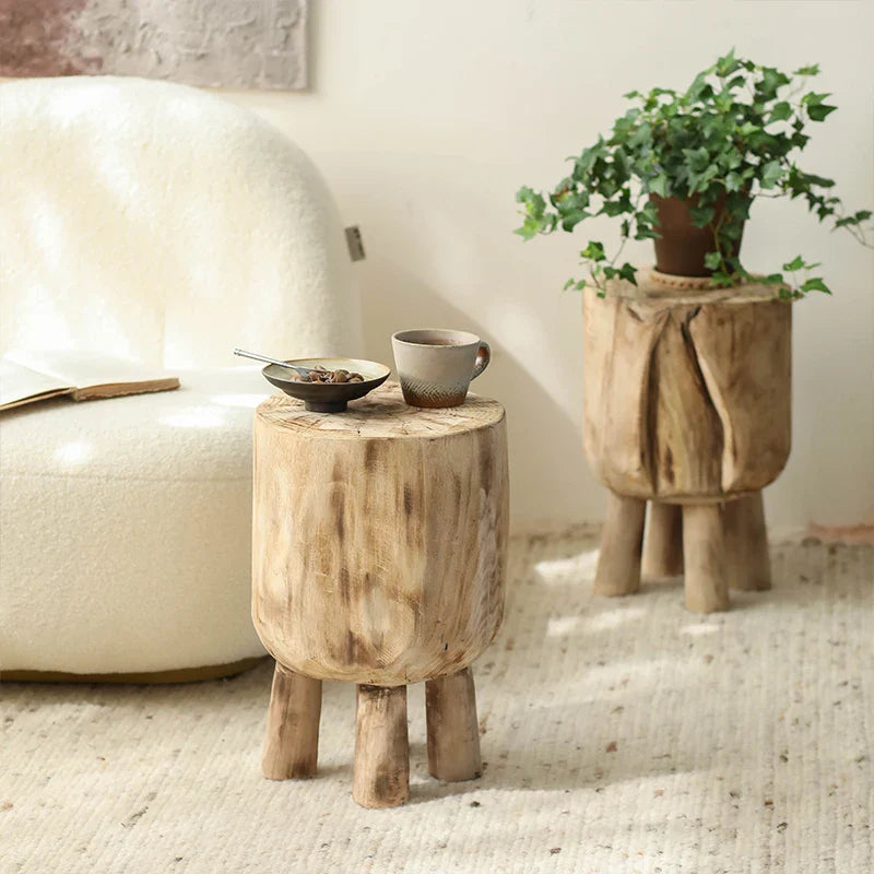 Vintage Wooden Display Stand | Rustic Wood Pedestal