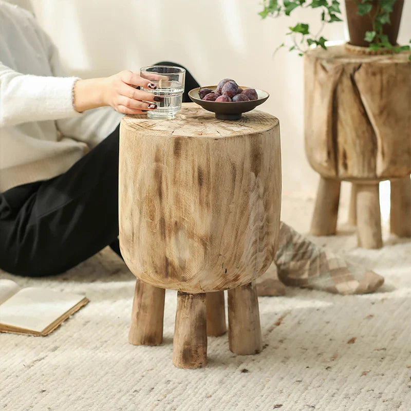Vintage Wooden Display Stand | Rustic Wood Pedestal