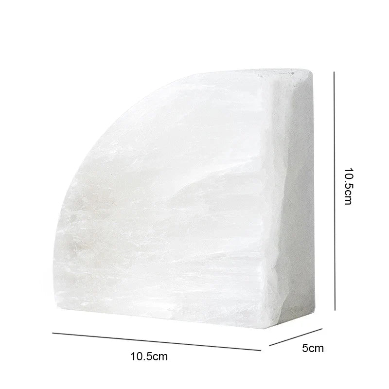 White Onyx Bookend | Natural Stone Decorative Book Holder