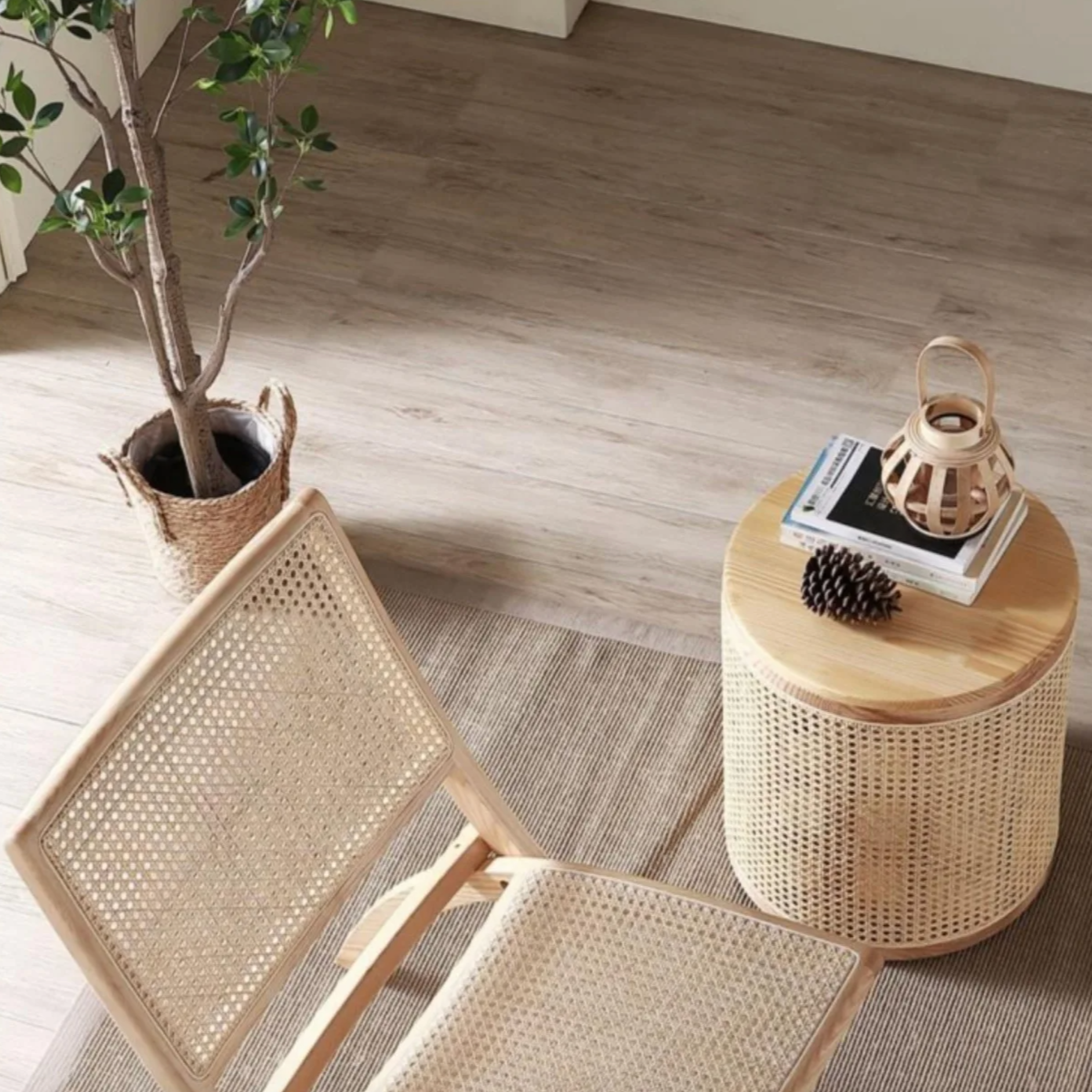 Small Wooden End Table with Storage Drawer and Open Shelf