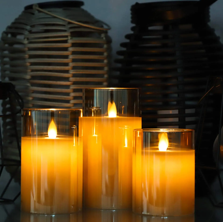 Flameless Candle Set of 3 | Realistic LED Flickering Candles