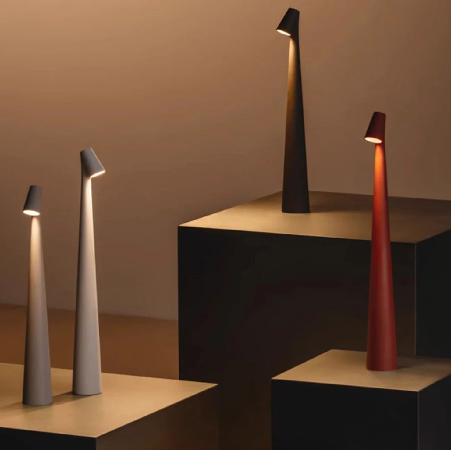 Nordic Minimalist Mood Lamp – Rechargeable Cordless LED Table Lamp with Dimmable Brightness