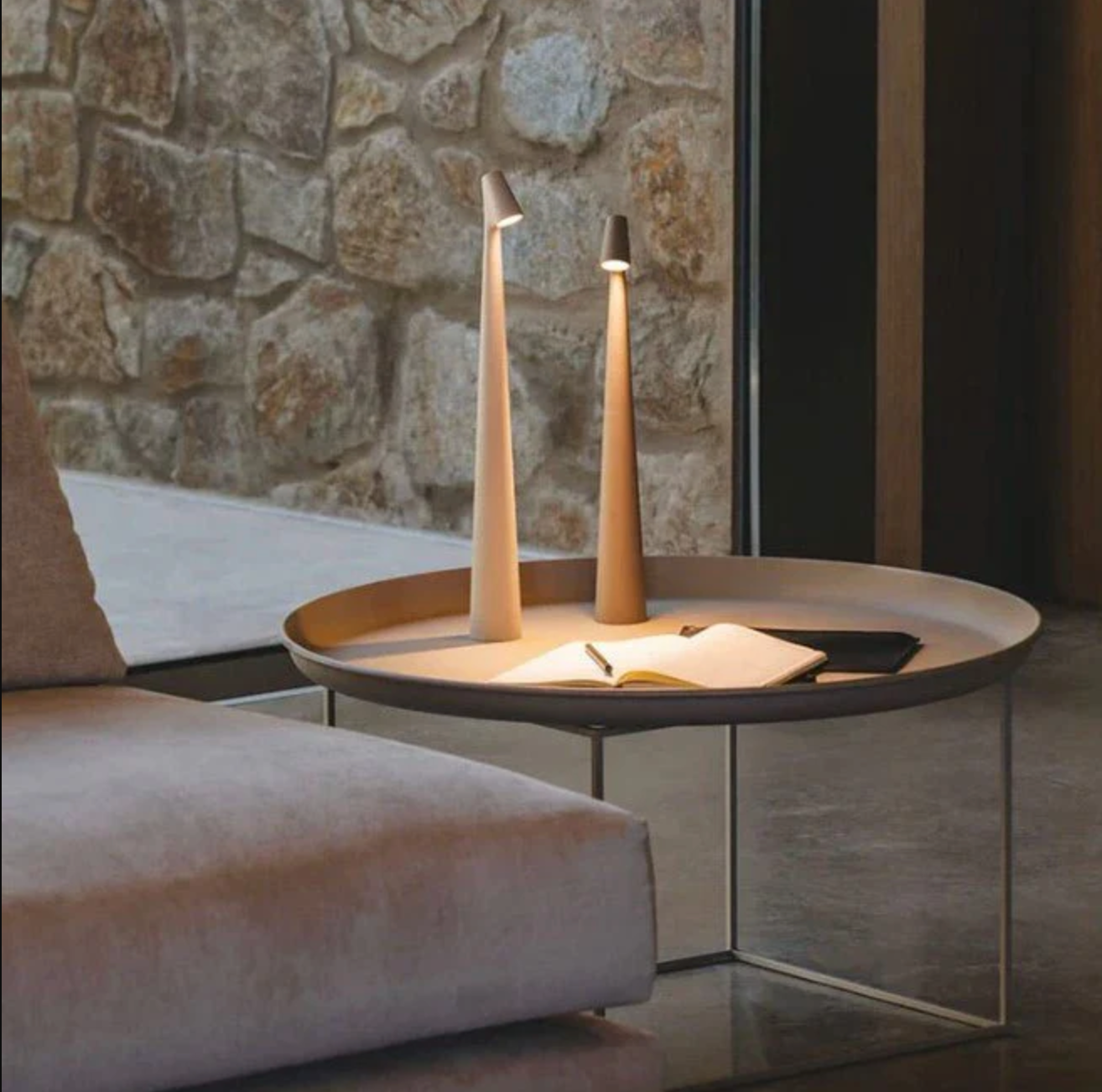 Nordic Minimalist Mood Lamp – Rechargeable Cordless LED Table Lamp with Dimmable Brightness