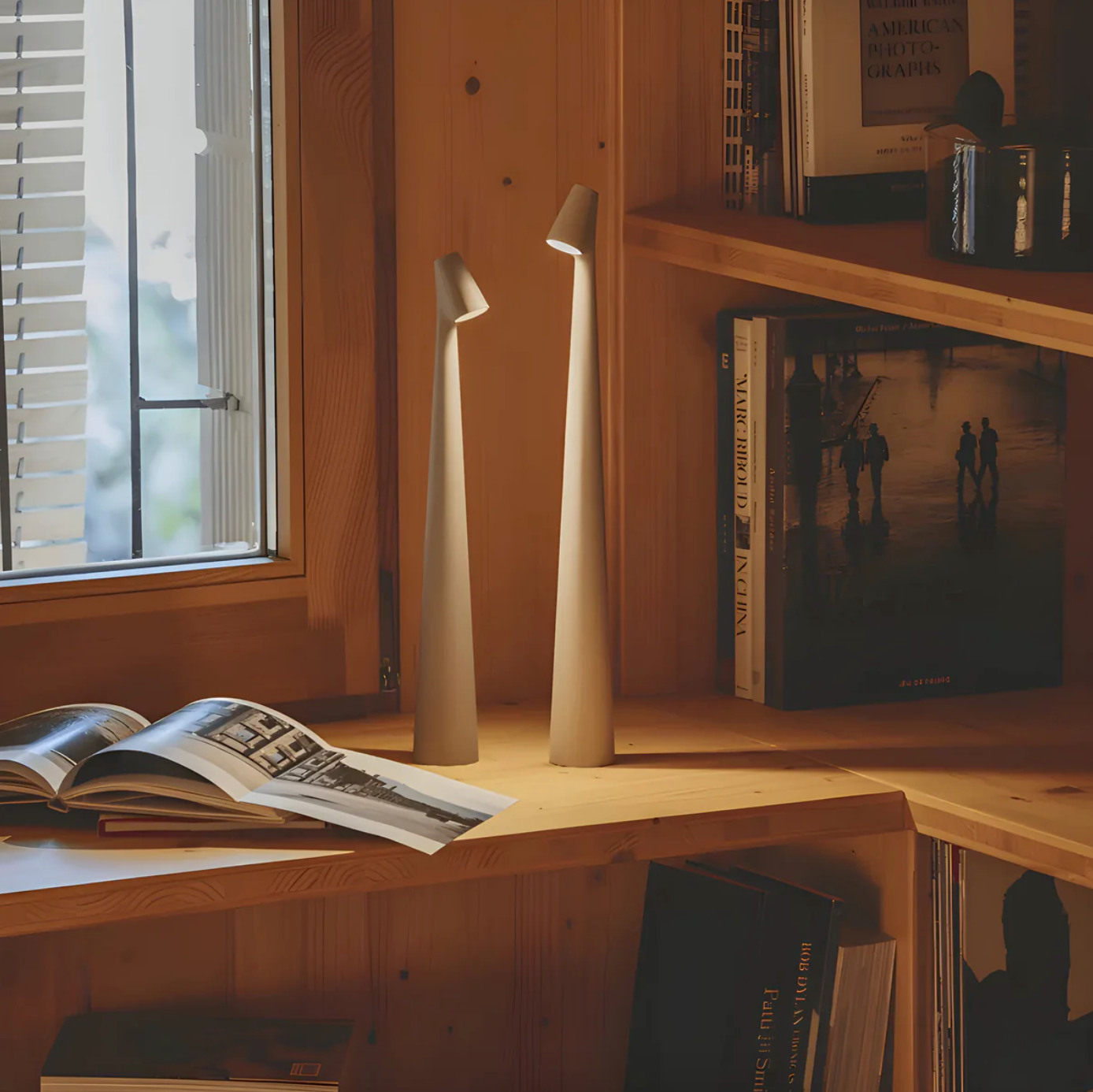 Nordic Minimalist Mood Lamp – Rechargeable Cordless LED Table Lamp with Dimmable Brightness