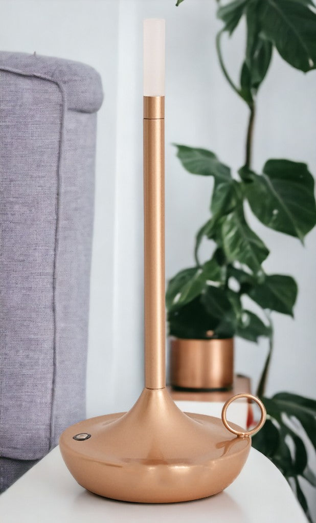 Rechargeable Candle Shaped Touch Table Lamp - Ideal for Camping, Desk, Coffee Restaurant & More - Long Battery LED Light with 3 Stages of Lighting