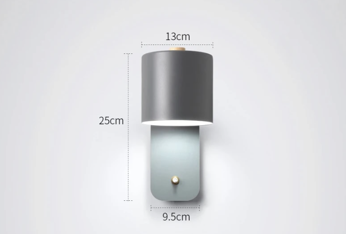 Modern LED Wall Sconce - Cylindrical Bedside Lamp with On/Off Switch