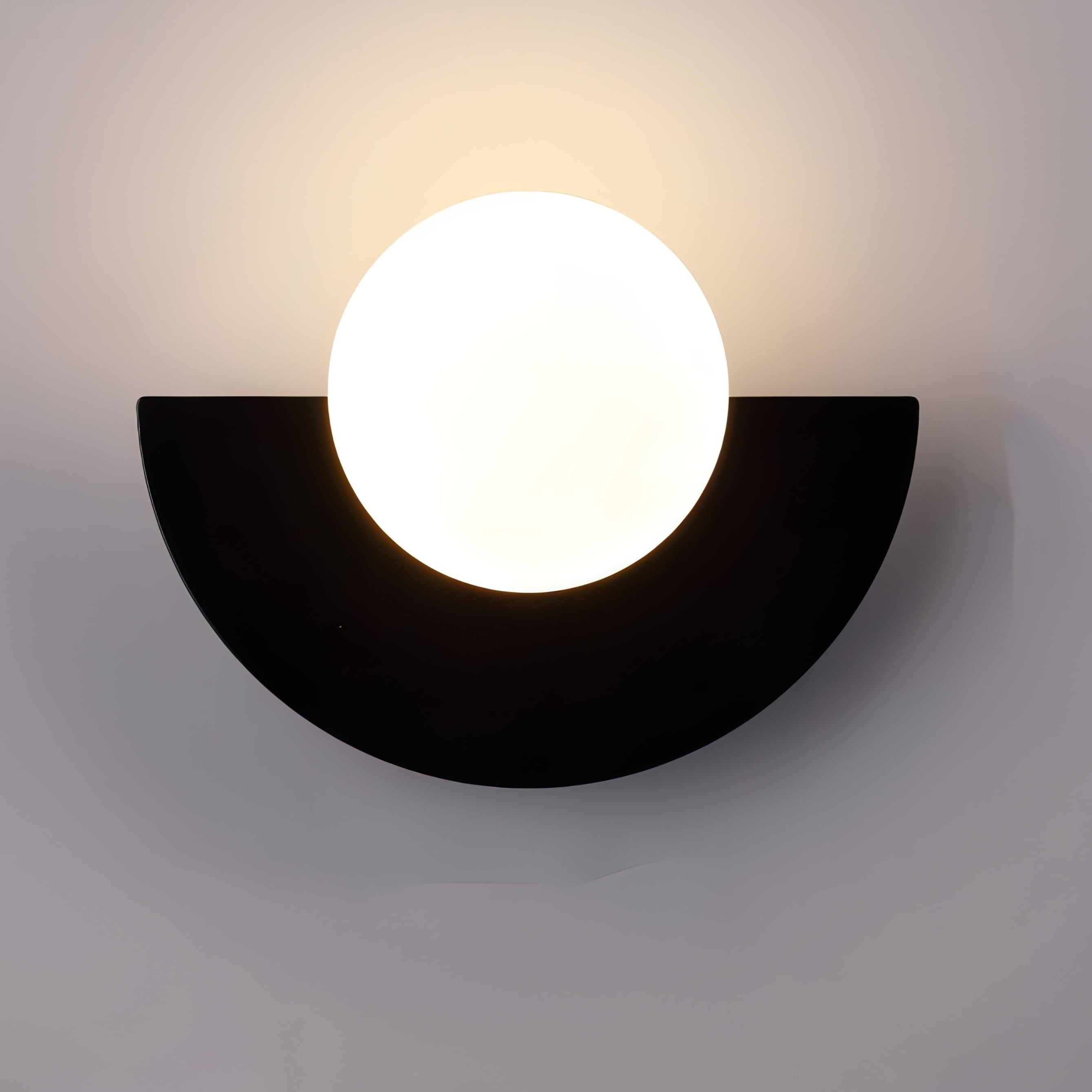Everest Nordic Minimalist Half-Round Wall Sconce - Geometric LED Accent Light