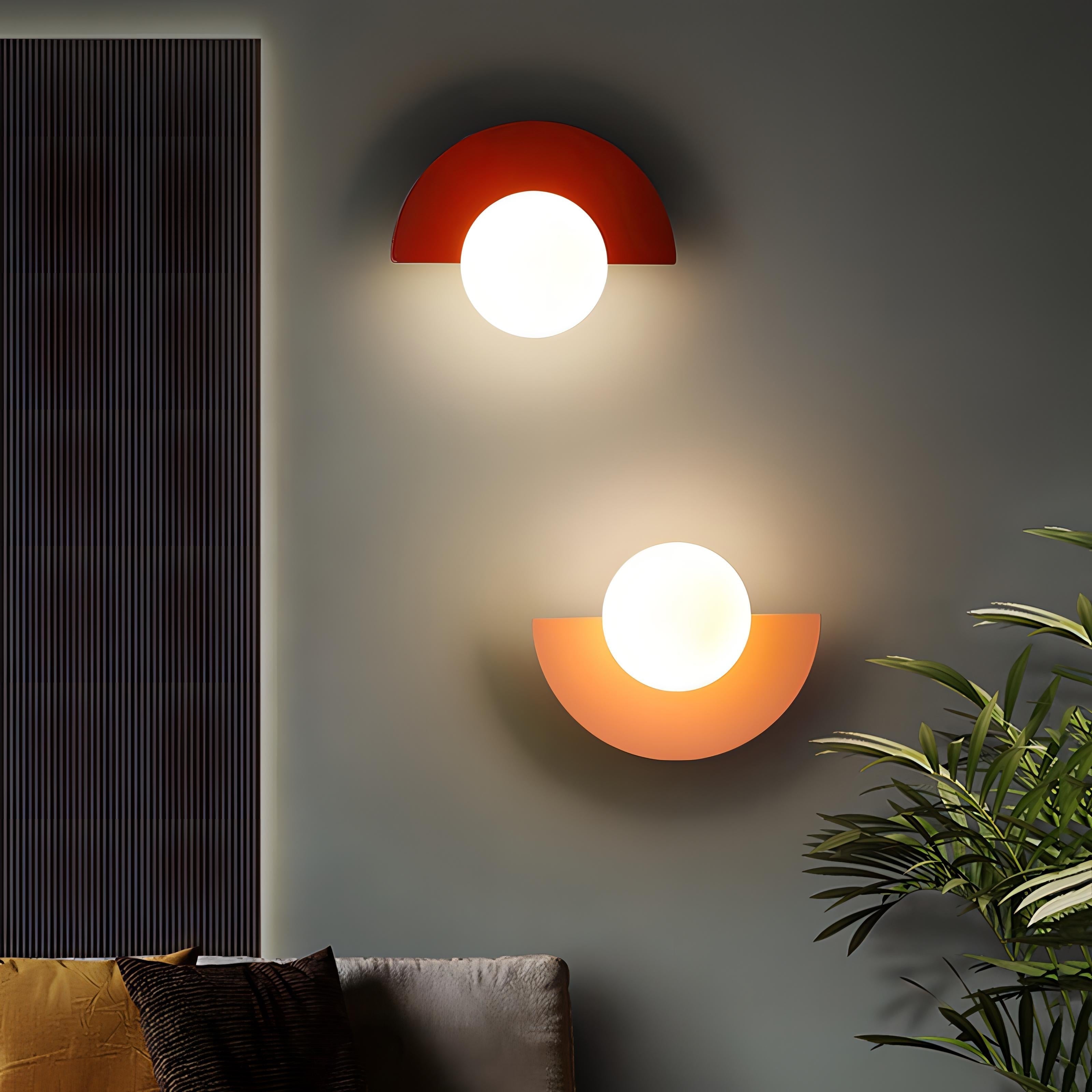 Everest Nordic Minimalist Half-Round Wall Sconce - Geometric LED Accent Light