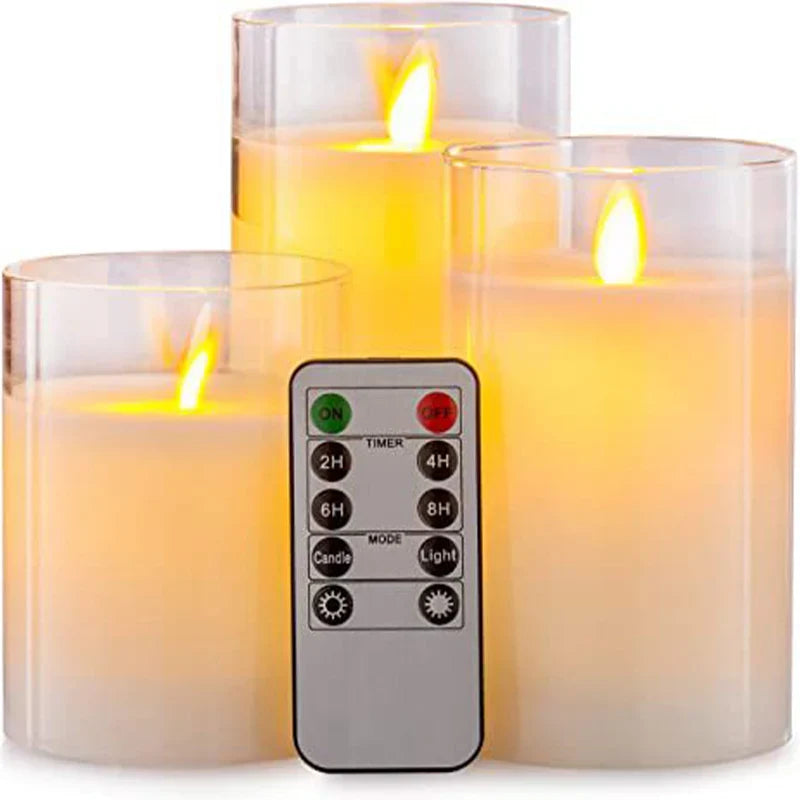 Flameless Candle Set of 3 | Realistic LED Flickering Candles