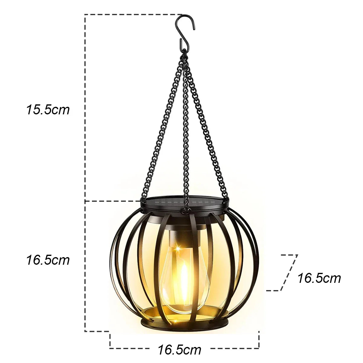 Durable Waterproof LED Solar Lantern – Outdoor Hanging Garden Light for All-Night Lighting