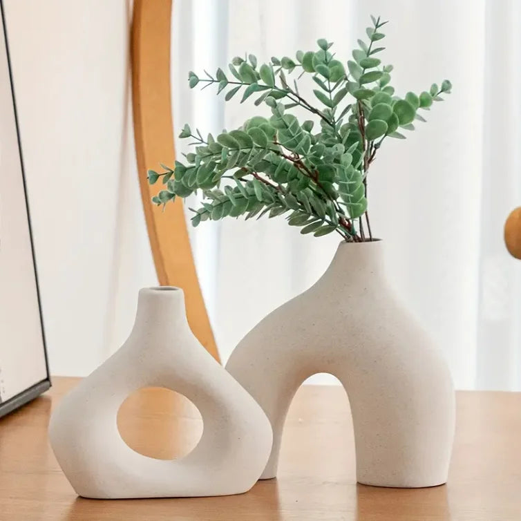 Oblong | Vase 2-Piece Set - Modern Ceramic Decorative Vases