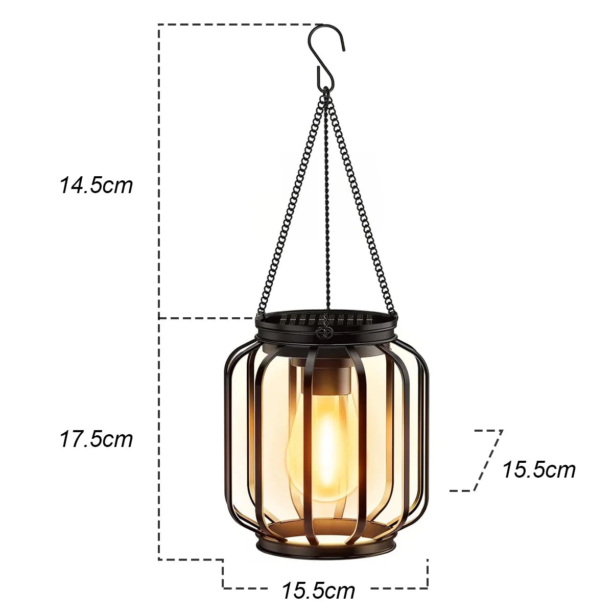Durable Waterproof LED Solar Lantern – Outdoor Hanging Garden Light for All-Night Lighting