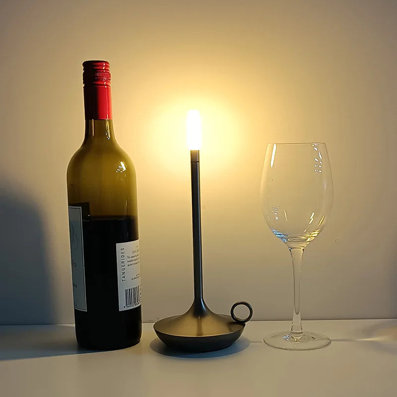 Rechargeable Candle Shaped Touch Table Lamp - Ideal for Camping, Desk, Coffee Restaurant & More - Long Battery LED Light with 3 Stages of Lighting