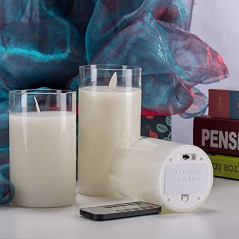 Flameless Candle Set of 3 | Realistic LED Flickering Candles